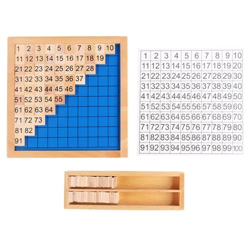 Children Kids Wooden Toys Hundred Board Montessori 1-100 Consecutive Numbers G 