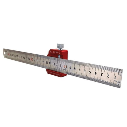CX300-2 Aluminum Alloy 300mm Scale Measure Scribing Ruler Woodworking Ruler 