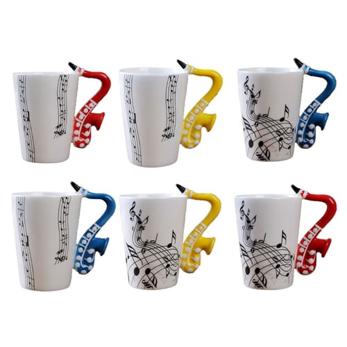 1pc Funny Ceramic Mugs Music Notes Tea Coffee Milk Ceramic Mug with Handle 