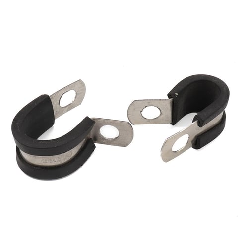 Cable Clamps Assortment Kit,50pcs Rubber Cushion Insulated Clamp.Stainless Steel Pipe Clamp
