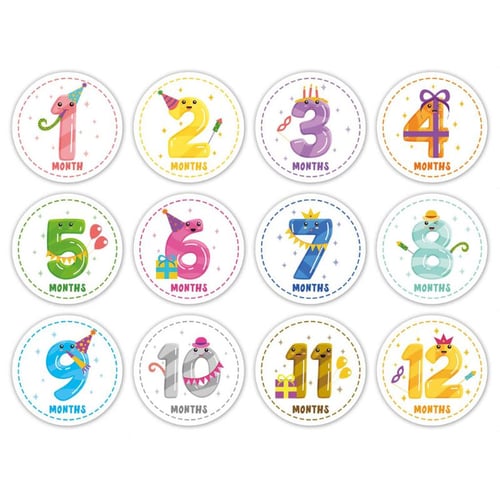 Baby Monthly Sticker Baby Belly Stickers Milestone Monthly Age Sticker Unisex 