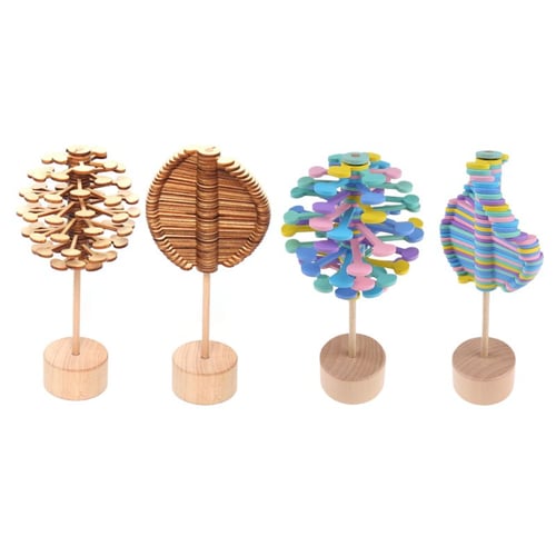 Wooden helicone magic wand stress relief toy rotating lollipop creative Art ZJP 