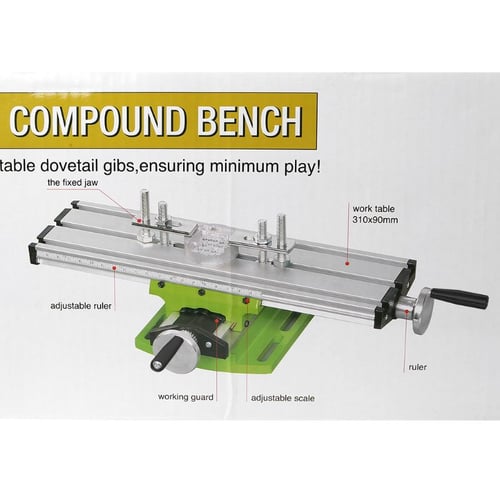 Compound Worktable Cross Slide Bench Drilling Milling Vise Working Table 310mm 