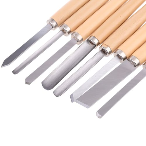 New 8Pcs Wood Lathe Chisel Set Turning Tool Woodworking Gouge Skew Parting Spear 