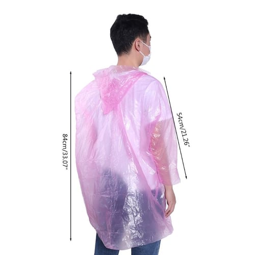 100 x Adult Disposable Emergency Rain Coat Protective Waterproof Poncho Camping