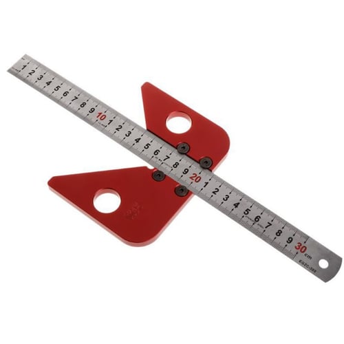 Woodworking Center Metal Ruler 45 Degree Angle Scriber Wood Work Carpentry Tool