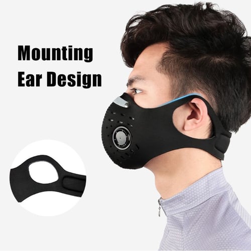 Cycling Face Shield Cover Dual-valve Breathable Activated Carbon Dust Protection 