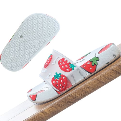 Kids Girls Summer Slide Sandals Cute Cartoon Fruit Slippers Anti-Slip Water Shoe
