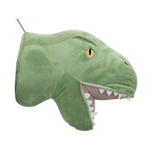 3D Cartoon Animal Head Dinosaur Stuffed Plush Toy for Children Room Wall Decor 