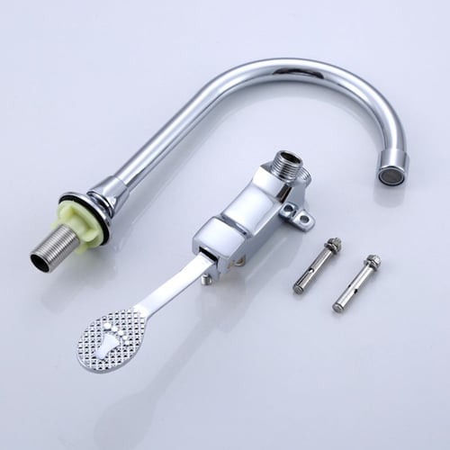 Foot Pedal Control Valve Faucet Vertical Basin Switch Sink Tap Bathroom M8 Prof 