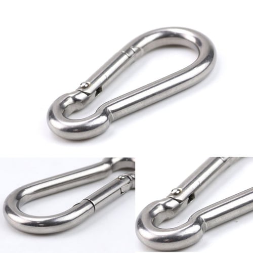 4 Pcs Carabiner Clip Spring Snap Rope Connector Hooks Heavy Duty Durable Swing 