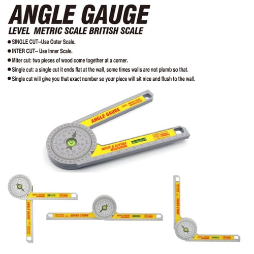 Angle Finder 360 Degree Miter Saw Protractor Goniometer Measuring Ruler Tool 