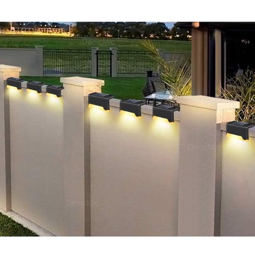 4pcs LED Solar Deck Light Outdoor Path Garden Yard Patio Stairs Step Fence Lamps 