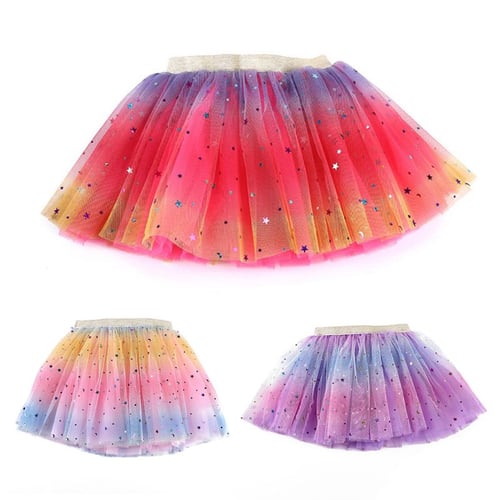Star GLITTER SPARKLE TUTU TULLE DRESS Women Kids Girls Ballet Dance Tutu Skirt 