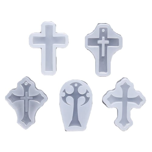 5pcs Set  Silicone Mould Craft Mold For Resin Necklace Jewelry Pendant Making 