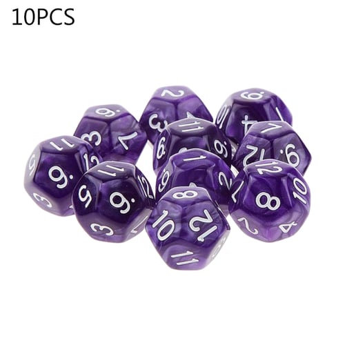 10pcs 12 Sided Dice D12 Polyhedral Dice Family Party RPG Board Game Accessories 
