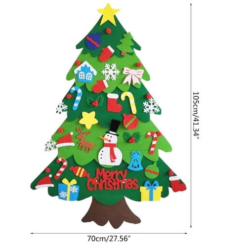 Kids DIY Felt Christmas Tree Decoration Snowman Ornaments Children New Year Gift 