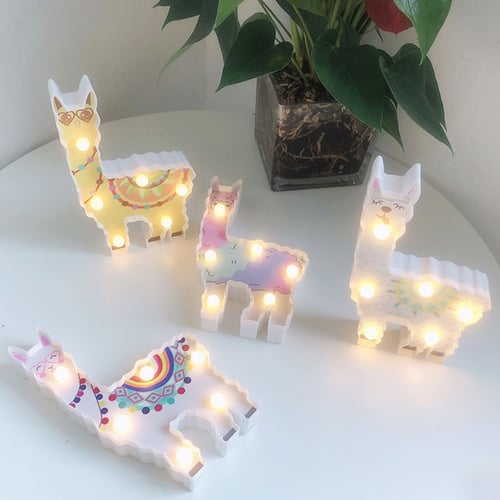Creative Cute Alpaca Night Light Ornaments Home Desktop Decoration Lamp for Home 