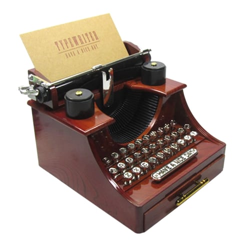 Creative Typewriter Music Box with Jewelry Drawer Clockwork Toy for Kids Toy 