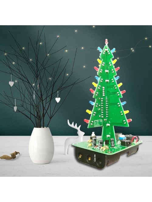 1Set Christmas Tree LED DIY Kit Colorful LED Flash Circuit Electronic Tool Decor 