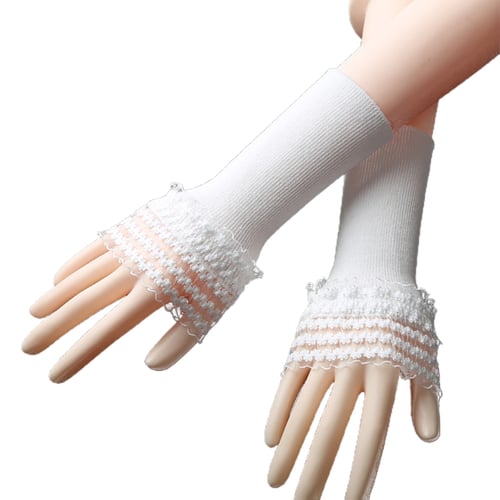 Arm Covers Fake Cuffs Sleeves Gloves Cuffs Knitted Lace Fashion Warm Sunscreen#