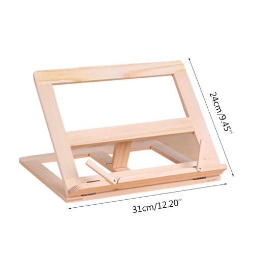 Foldable Wooden Cook Book Stand Reading Recipe Holder With Page Paper Clips S Reviews Zoodmall
