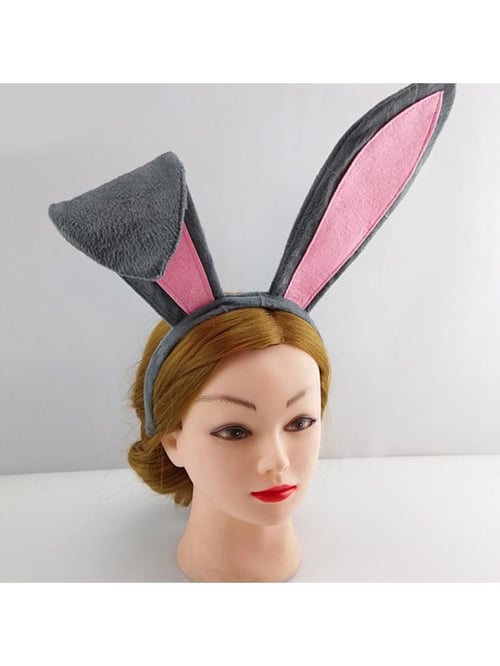 Women Girl Fluffy Plush Long Bunny Ears Headband Cute Cartoon Animal Hair Hoop