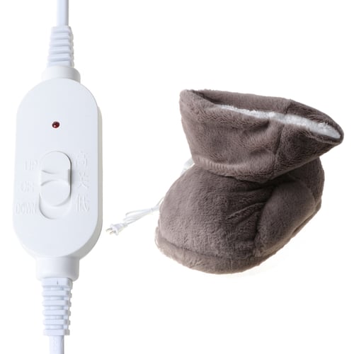 USB Pocket Heater Fast Electric Heating Boot Power Foot Warmer Shoe Plush Shoes 