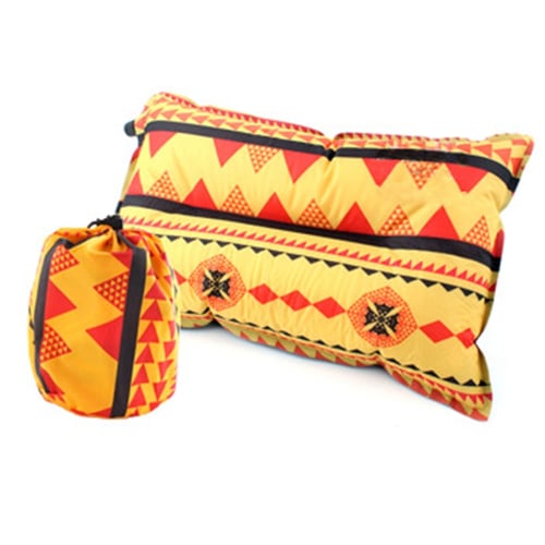 Portable Outdoor Automatic Inflatable Pillow Ethnic Print Design Comfortable 