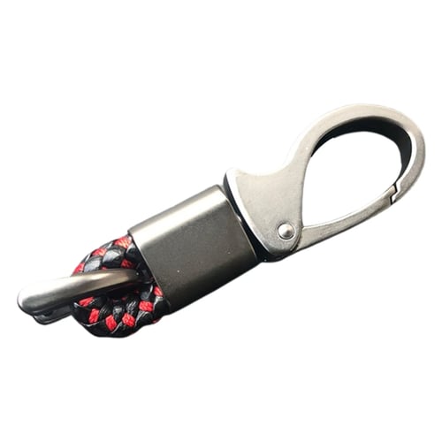 Car Key Chain Gift Metal Leather Keychain Key Ring Holder Clip Auto Keyfob Parts