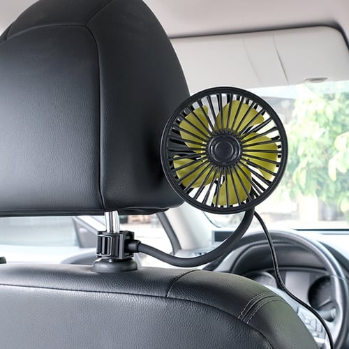 Mini USB Car Seat Back Fan Portable Vehicle 3-Speed Cooling Cooler Headrest Fan