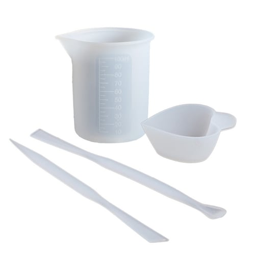 Silicone Heart Shaped Mixing Measuring Cup for Resin Epoxy