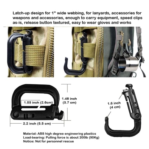 Super-Handy Spring Snap Key Chain Clip Hook Screw Lock Buckle ABS Plastic D Ring Shape Buckle