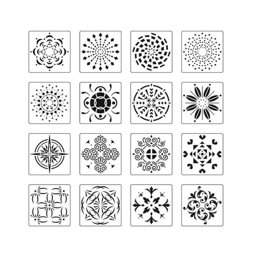16 Packs Drawing Stencils Drawing Templates Hollow Out Art Painting Stencils 