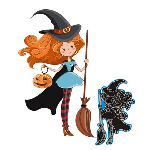 Halloween Witch Haunted House Metal Cutting Dies Diy Stencil Scrapbooking Cards 