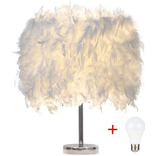 Modern White Feather Table Lamps Desk, Most Popular Bedside Table Lamps 2021