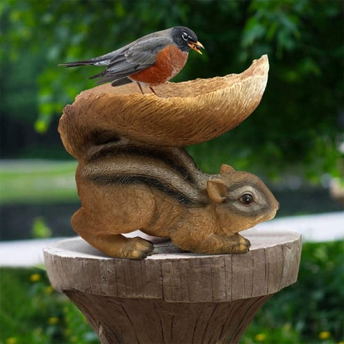 Gifts & Decor Woodland Brown Squirrel Outdoor Birdfeeder pack of 1 