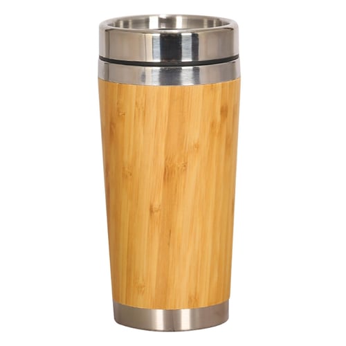 Stainless Steel Liner Tumbler Wooden Insulated Coffee Tea Mug Travel Camping Cup