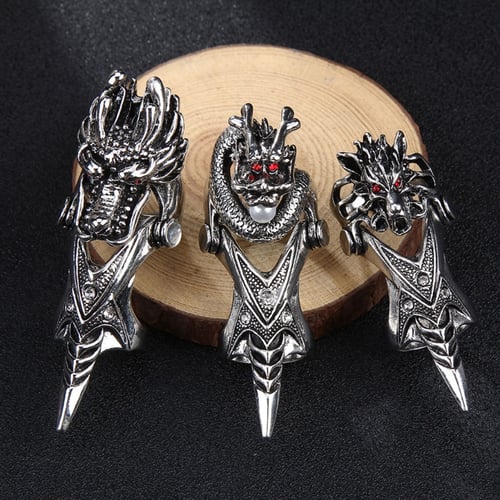 Gothic Punk Hinged Knuckle Ring Men Women Joint Knight Armor Hinged Finger 
