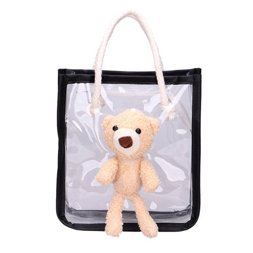 Handbags Women Shoulder Bag Crossbody Large Capacity Ladies Totes Zipper Bear Strap Thread
