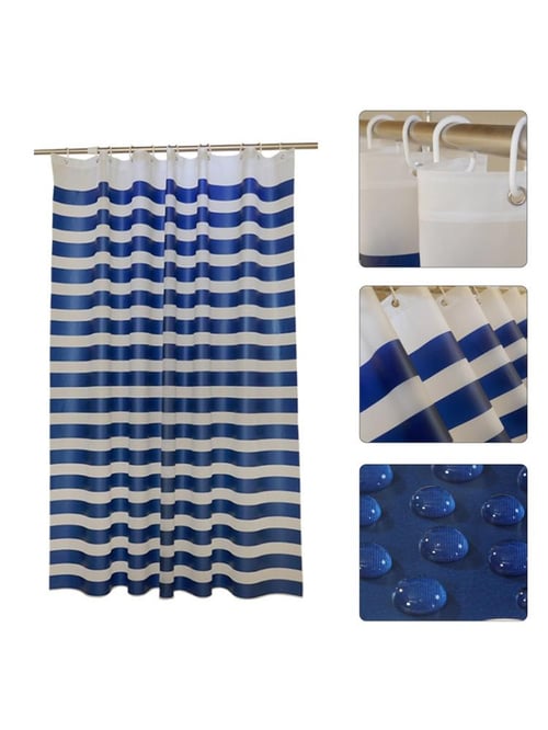 Bath Fabric Shower Curtain Blue, Nautical Striped Shower Curtains
