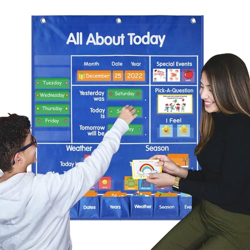 Classroom Calendar Pocket Chart All About Today Chart Set with 190