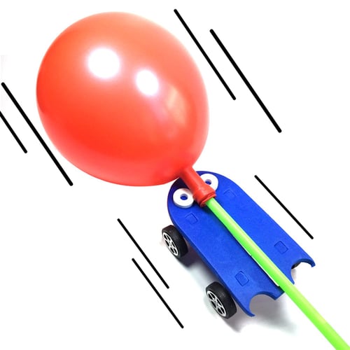DIY Balloon Power Car Model Material Kit Children's Science Educational Toy 