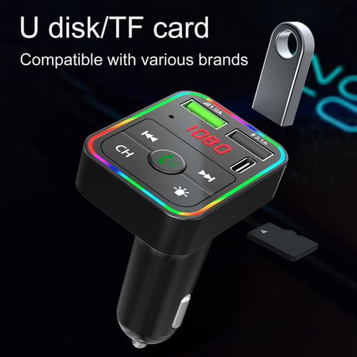 Universal Car Bluetooth FM Transmitter MP3 Radio Player USB Charger Car Kit F2