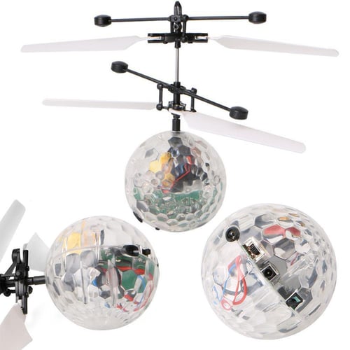 Electric RC Flying Ball Infrared Induction Aircraft LED Flash Light Kids Toy 1E 