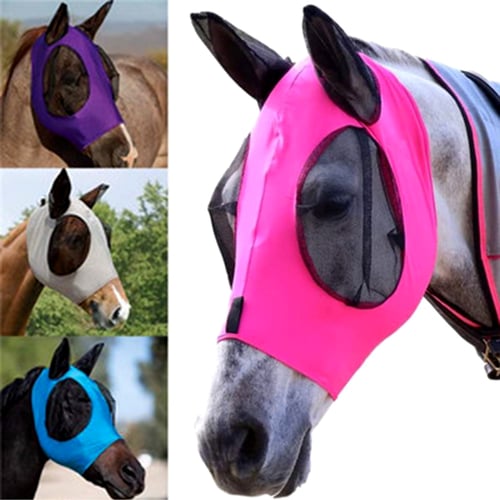 92C8 Horse Reins Blue Polyester LED Horse Head Straps Sports Practical 