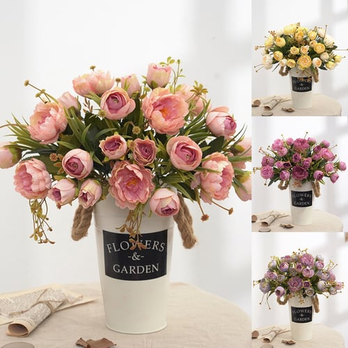1 Bouquet Artifical Rose Silk Flower Bouquet Wedding Decor Home 