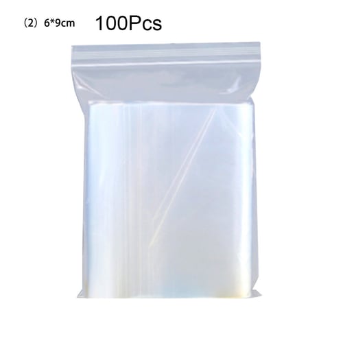 100Pcs Clear Self Seal Bags Plastic Reclosable Seal Grip Bags Jewelry Storage 