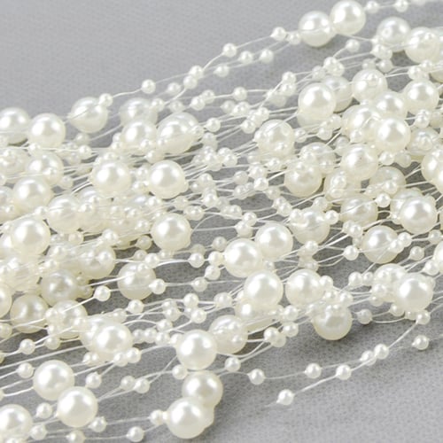 5M Faux Pearl Beads Chain Garland Rope Bridal Wedding Party Headwear DIY Decor A 