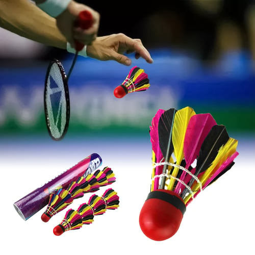 6 Pc Training Exercise Nylon Shuttlecocks Badminton Ball Game Sport Multicolor 